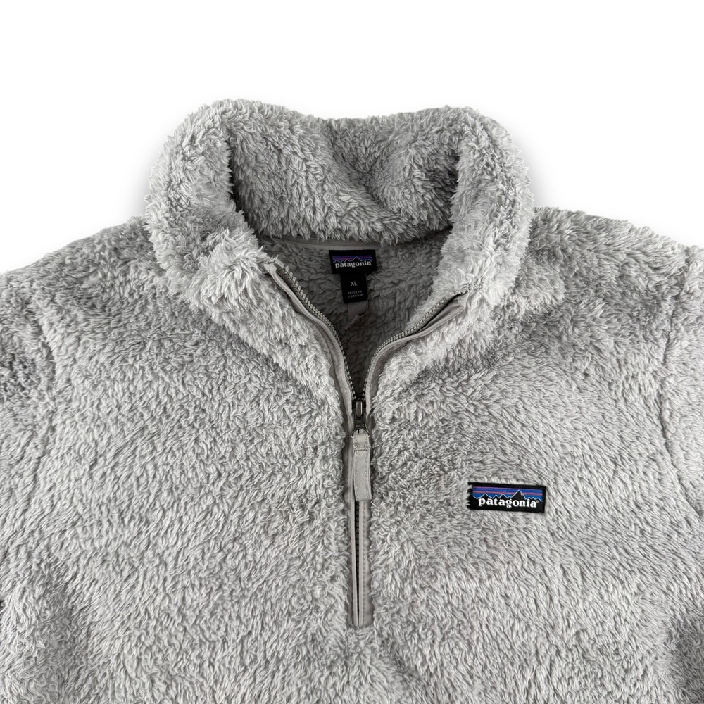 Patagonia Los Gatos Pullover Women XL Gray High Pile Fleece 1/4 Zip Jacket - Picture 2 of 12